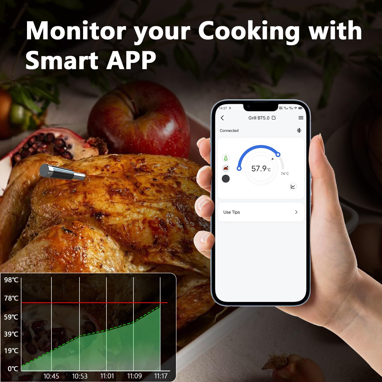 BFOUR Trådløst Steketermometer