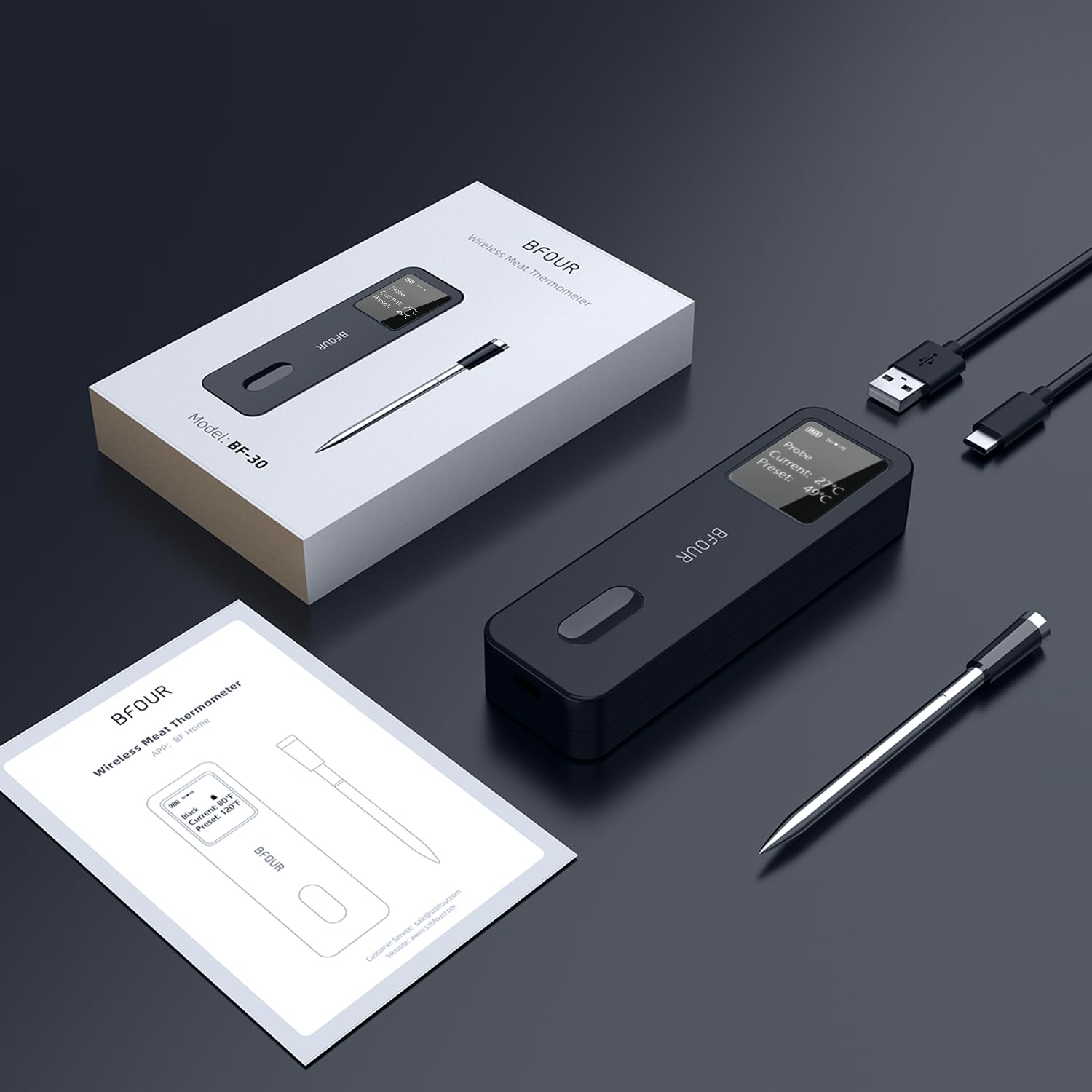 BFOUR Trådløst Steketermometer